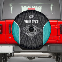 Custom New Zealand Stingray Oztag Spare Tire Cover Tag Rugby Maori Pattern Black Version LT14 - Polynesian Pride
