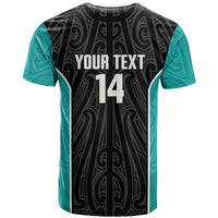 Custom New Zealand Stingray Oztag T Shirt Tag Rugby Maori Pattern Black Version LT14 - Polynesian Pride