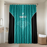 Custom New Zealand Stingray Oztag Bathroom Set Tag Rugby Maori Pattern Teal Version LT14 Shower Curtain Only Teal - Polynesian Pride