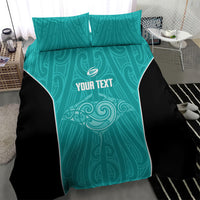 Custom New Zealand Stingray Oztag Bedding Set Tag Rugby Maori Pattern Teal Version LT14 - Polynesian Pride
