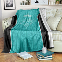 Custom New Zealand Stingray Oztag Blanket Tag Rugby Maori Pattern Teal Version LT14 Teal - Polynesian Pride