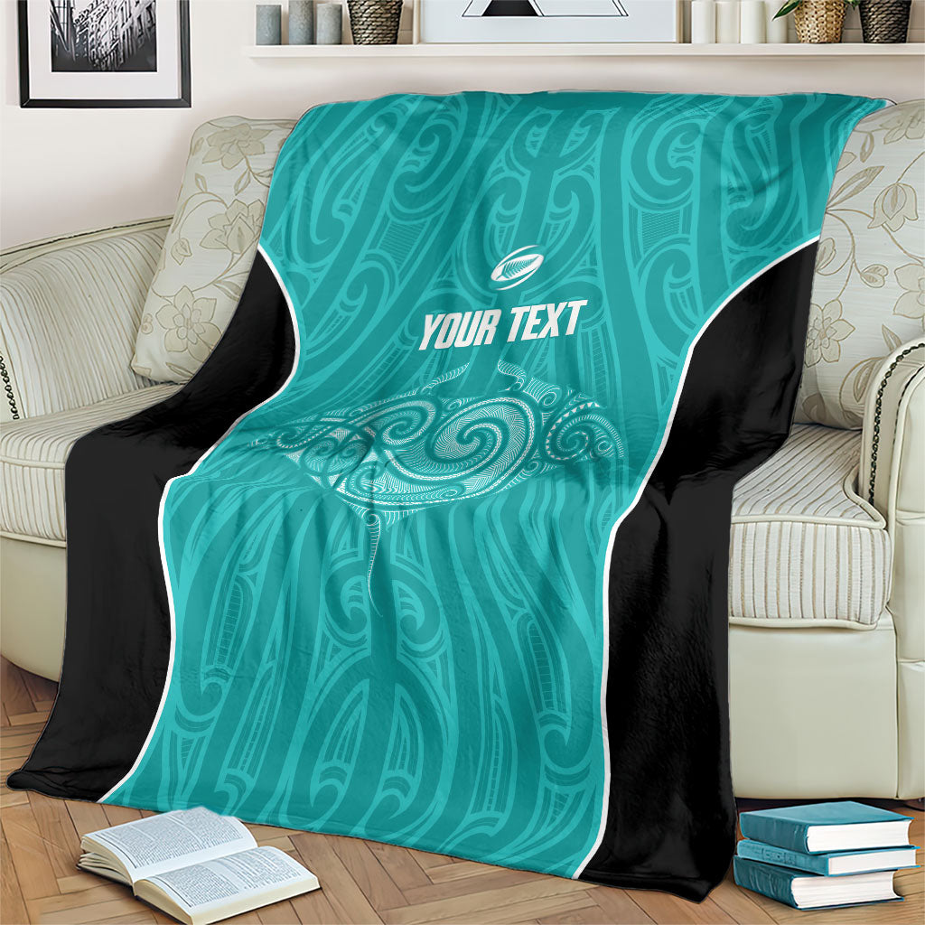 Custom New Zealand Stingray Oztag Blanket Tag Rugby Maori Pattern Teal Version LT14 - Polynesian Pride