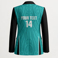 Custom New Zealand Stingray Oztag Blazer Tag Rugby Maori Pattern Teal Version LT14 - Polynesian Pride