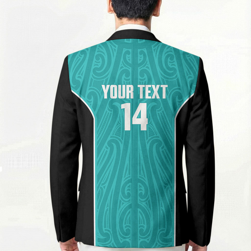 Custom New Zealand Stingray Oztag Blazer Tag Rugby Maori Pattern Teal Version LT14 - Polynesian Pride