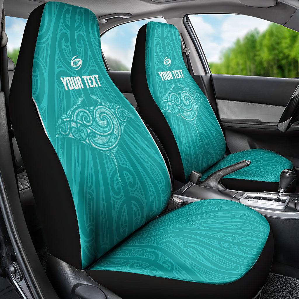 Custom New Zealand Stingray Oztag Car Seat Cover Tag Rugby Maori Pattern Teal Version LT14 - Polynesian Pride