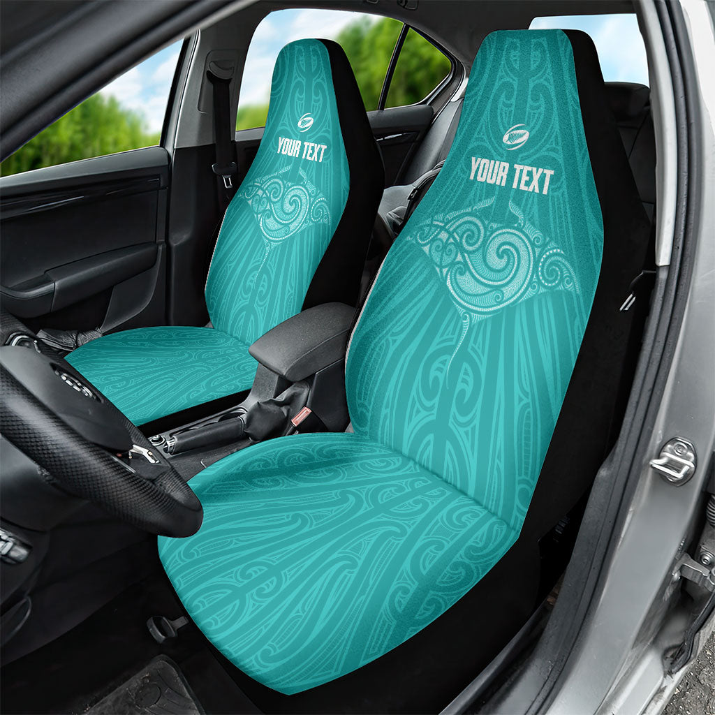 Custom New Zealand Stingray Oztag Car Seat Cover Tag Rugby Maori Pattern Teal Version LT14 - Polynesian Pride