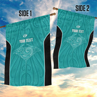 Custom New Zealand Stingray Oztag Garden Flag Tag Rugby Maori Pattern Teal Version LT14 - Polynesian Pride