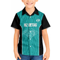 Custom New Zealand Stingray Oztag Hawaiian Shirt Tag Rugby Maori Pattern Teal Version LT14 - Polynesian Pride