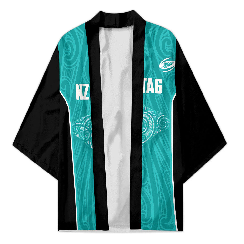 Custom New Zealand Stingray Oztag Kimono Tag Rugby Maori Pattern Teal Version LT14 Unisex Teal - Polynesian Pride