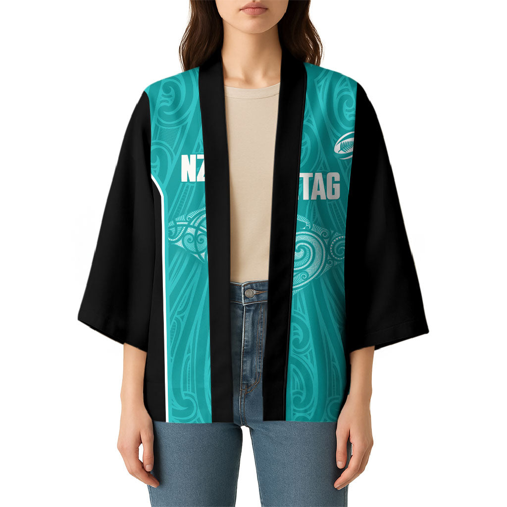 Custom New Zealand Stingray Oztag Kimono Tag Rugby Maori Pattern Teal Version LT14 - Polynesian Pride