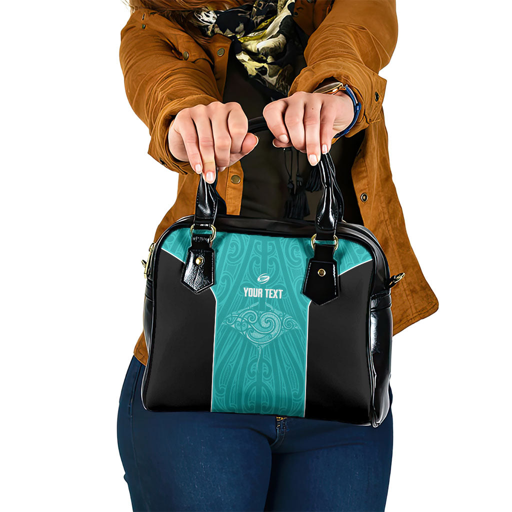 Custom New Zealand Stingray Oztag Shoulder Handbag Tag Rugby Maori Pattern Teal Version LT14 One Size Teal - Polynesian Pride