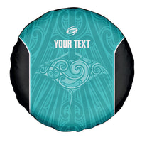 Custom New Zealand Stingray Oztag Spare Tire Cover Tag Rugby Maori Pattern Teal Version LT14 - Polynesian Pride