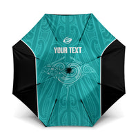 Custom New Zealand Stingray Oztag Umbrella Tag Rugby Maori Pattern Teal Version LT14 One Size Folded 11.42 inch Opened Diameter 37.4 inch Teal - Polynesian Pride