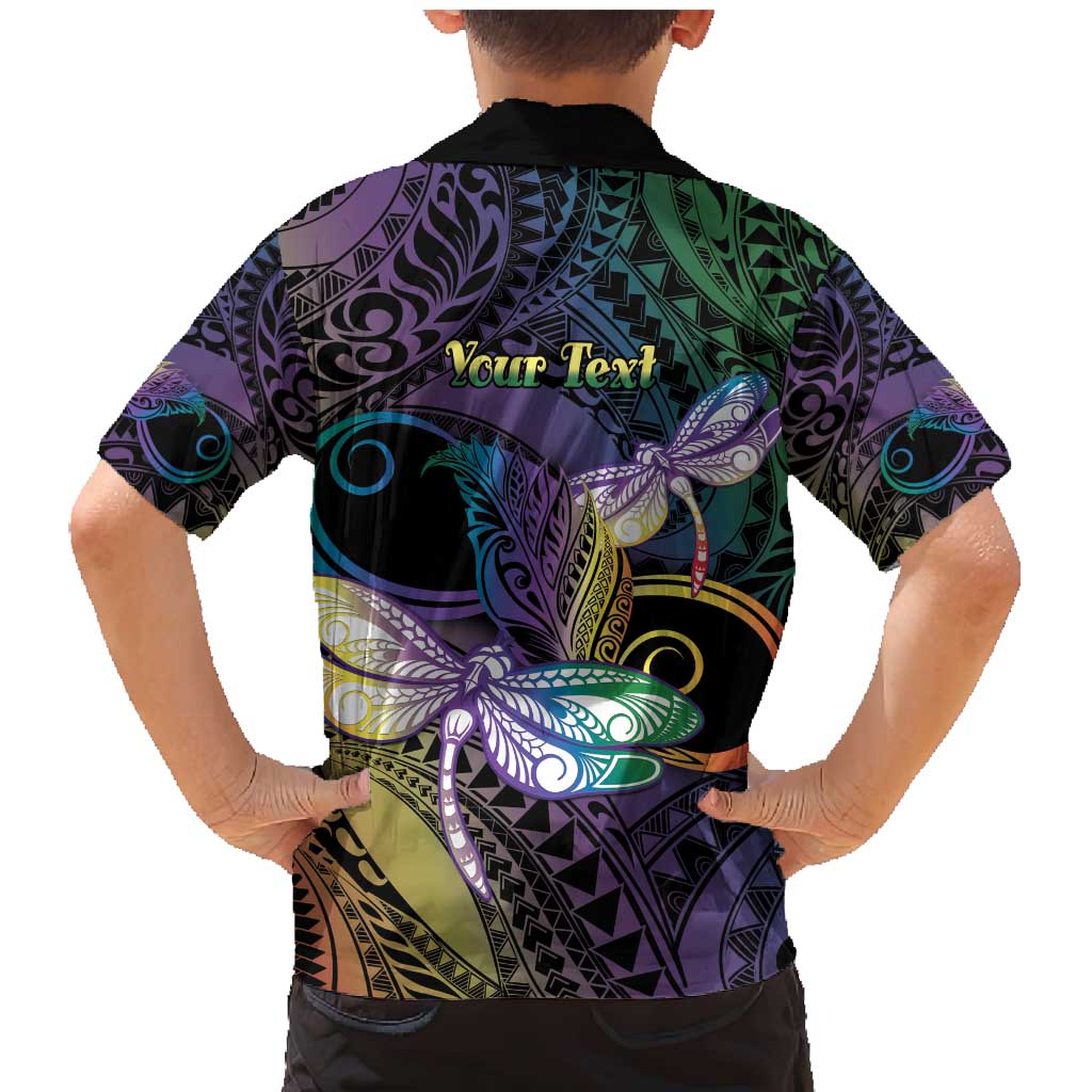 Personalized Polynesian Memorial Family Matching Mermaid Dress and Hawaiian Shirt Dragonflies Appear When Angels Are Near LT14 - Polynesian Pride