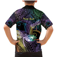 Personalized Polynesian Memorial Family Matching Mermaid Dress and Hawaiian Shirt Dragonflies Appear When Angels Are Near LT14 - Polynesian Pride
