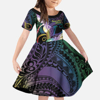 Personalized Polynesian Memorial Family Matching Mermaid Dress and Hawaiian Shirt Dragonflies Appear When Angels Are Near LT14 Daughter's Dress Colorful - Polynesian Pride