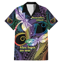 Personalized Polynesian Memorial Family Matching Mermaid Dress and Hawaiian Shirt Dragonflies Appear When Angels Are Near LT14 Dad's Shirt - Short Sleeve Colorful - Polynesian Pride