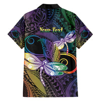 Personalized Polynesian Memorial Family Matching Short Sleeve Bodycon Dress and Hawaiian Shirt Dragonflies Appear When Angels Are Near LT14 - Polynesian Pride