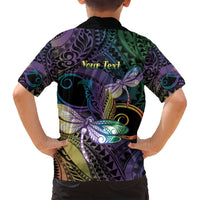 Personalized Polynesian Memorial Family Matching Tank Maxi Dress and Hawaiian Shirt Dragonflies Appear When Angels Are Near LT14 - Polynesian Pride