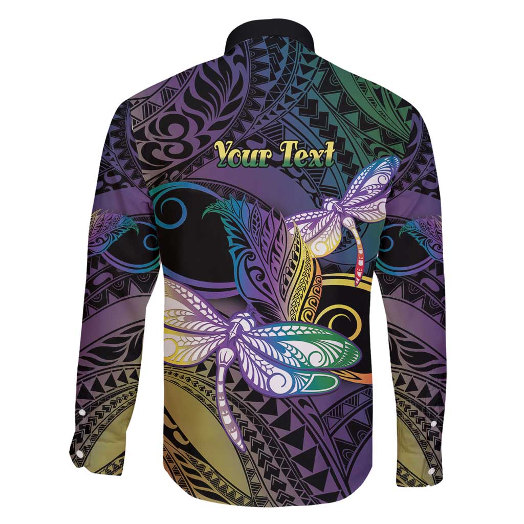 Personalized Polynesian Memorial Family Matching Tank Maxi Dress and Hawaiian Shirt Dragonflies Appear When Angels Are Near LT14 - Polynesian Pride