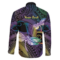 Personalized Polynesian Memorial Family Matching Tank Maxi Dress and Hawaiian Shirt Dragonflies Appear When Angels Are Near LT14 - Polynesian Pride