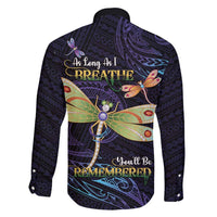 As Long As I Breathe You'll Be Remembered Family Matching Off Shoulder Short Dress and Hawaiian Shirt Dragonflies Memorial - Polynesian Pattern LT14 - Polynesian Pride