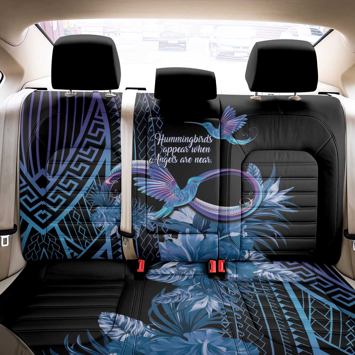Polynesian Memorial Back Car Seat Cover Hummingbirds Appear When Angels Are Near LT14 - Polynesian Pride
