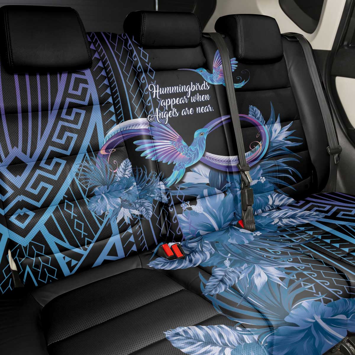 Polynesian Memorial Back Car Seat Cover Hummingbirds Appear When Angels Are Near LT14 - Polynesian Pride