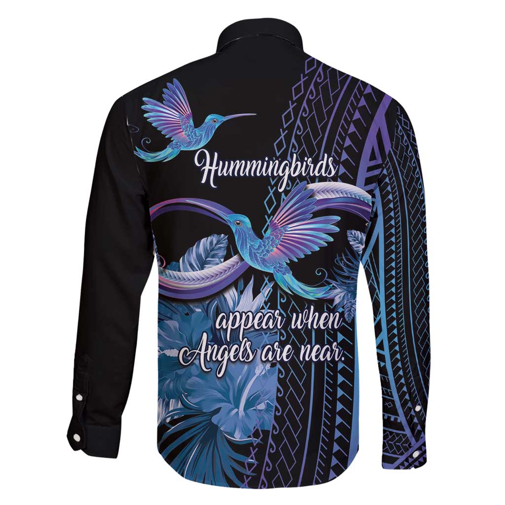 Polynesian Memorial Family Matching Mermaid Dress and Hawaiian Shirt Hummingbirds Appear When Angels Are Near LT14 - Polynesian Pride