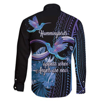 Polynesian Memorial Family Matching Mermaid Dress and Hawaiian Shirt Hummingbirds Appear When Angels Are Near LT14 - Polynesian Pride
