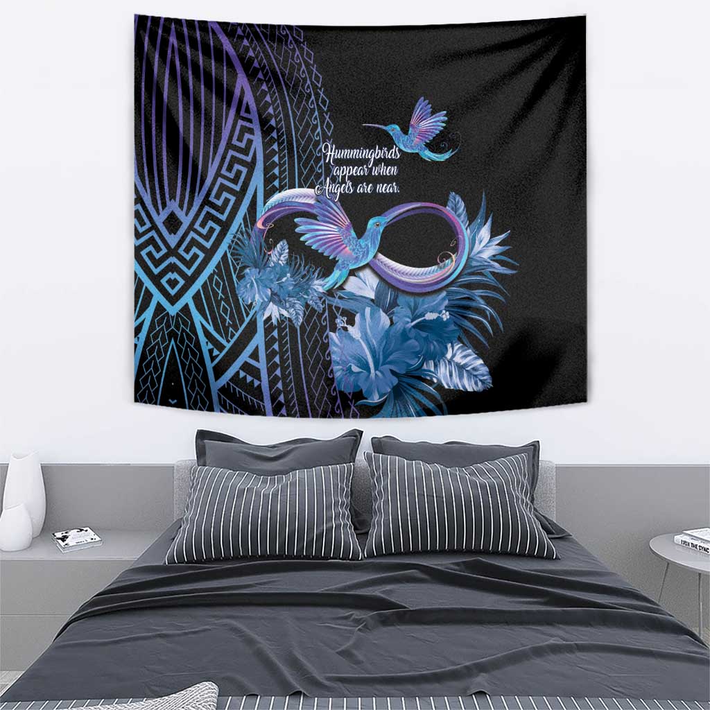 Polynesian Memorial Tapestry Hummingbirds Appear When Angels Are Near LT14