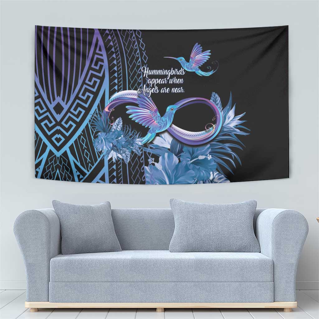 Polynesian Memorial Tapestry Hummingbirds Appear When Angels Are Near LT14