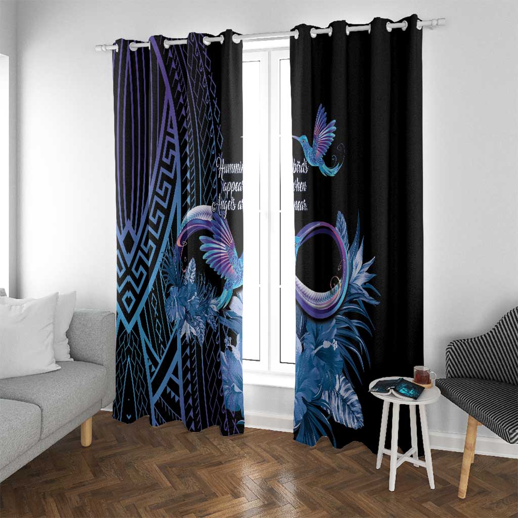 Polynesian Memorial Window Curtain Hummingbirds Appear When Angels Are Near LT14