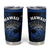 Hawaii Tumbler Cup Kakau Warrior Helmet Gradient Blue Polynesian