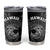 Hawaii Tumbler Cup Kakau Warrior Helmet Gradient Black Polynesian