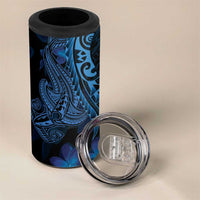 Blue Polynesia Shark Tattoo 4 in 1 Can Cooler Tumbler With Polynesian Plumeria LT14 - Polynesian Pride