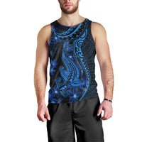 Blue Polynesia Shark Tattoo Men Tank Top With Polynesian Plumeria LT14 - Polynesian Pride