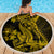 Gold Polynesia Shark Tattoo Beach Blanket With Polynesian Plumeria LT14 - Polynesian Pride