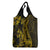 Gold Polynesia Shark Tattoo Grocery Bag With Polynesian Plumeria