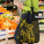 Gold Polynesia Shark Tattoo Grocery Bag With Polynesian Plumeria