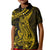 Gold Polynesia Shark Tattoo Kid Polo Shirt With Polynesian Plumeria LT14 Kid Gold - Polynesian Pride
