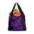 Purple Polynesia Shark Tattoo Grocery Bag With Polynesian Plumeria