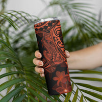 Red Polynesia Skinny Tumbler Shark Tattoo With Polynesian Plumeria LT14 - Polynesian Pride