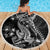 Black Polynesia Beach Blanket Shark Tattoo With Polynesian Plumeria LT14 - Polynesian Pride