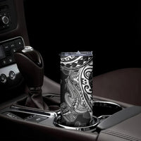 Black Polynesia Skinny Tumbler Shark Tattoo With Polynesian Plumeria LT14 - Polynesian Pride