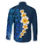 Blue Polynesia Family Matching Off Shoulder Short Dress and Hawaiian Shirt Plumeria Tropical Leaves With Galaxy Polynesian Art LT14 - Polynesian Pride