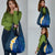 Blue Polynesia Grocery Bag Plumeria Tropical Leaves With Galaxy Polynesian Art