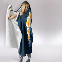 Blue Polynesia Hooded Blanket Plumeria Tropical Leaves With Galaxy Polynesian Art LT14 - Polynesian Pride