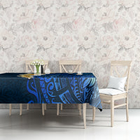 Blue Polynesia Tablecloth Plumeria Tropical Leaves With Galaxy Polynesian Art LT14 - Polynesian Pride