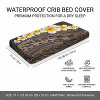 Brown Tropical Plumeria With Galaxy Polynesian Art Baby Bed Cover